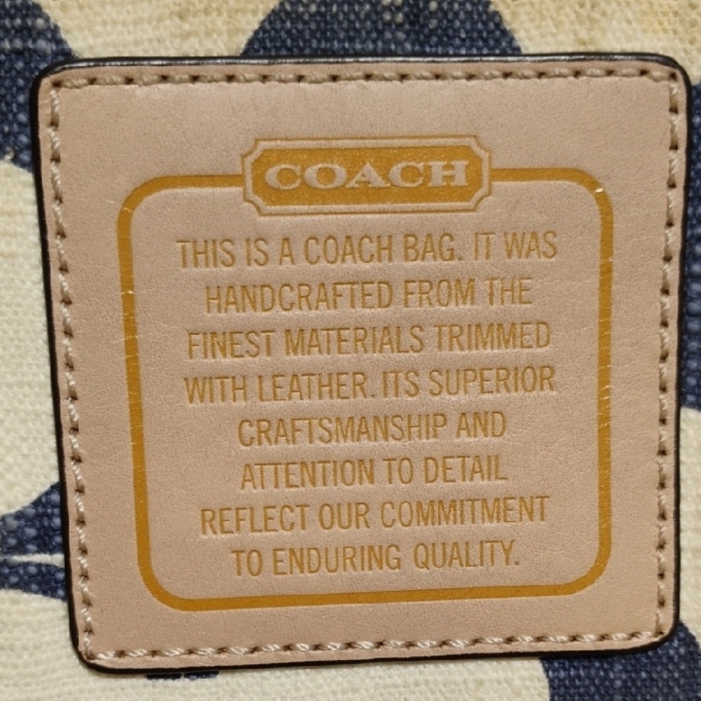 Sale! Authentic Coach Daisy Patchwork Blue/Tan To… - image 3